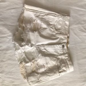 White high waisted shorts